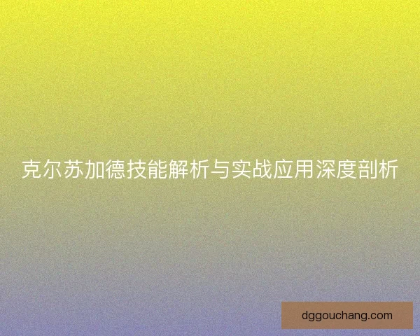 克尔苏加德技能解析与实战应用深度剖析