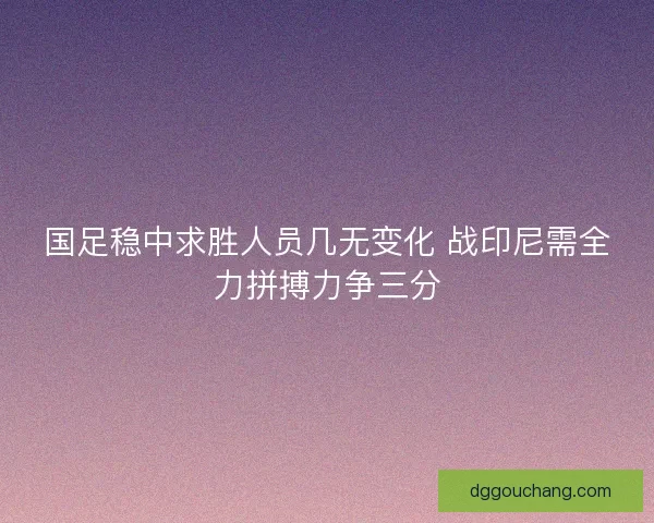 国足稳中求胜人员几无变化 战印尼需全力拼搏力争三分
